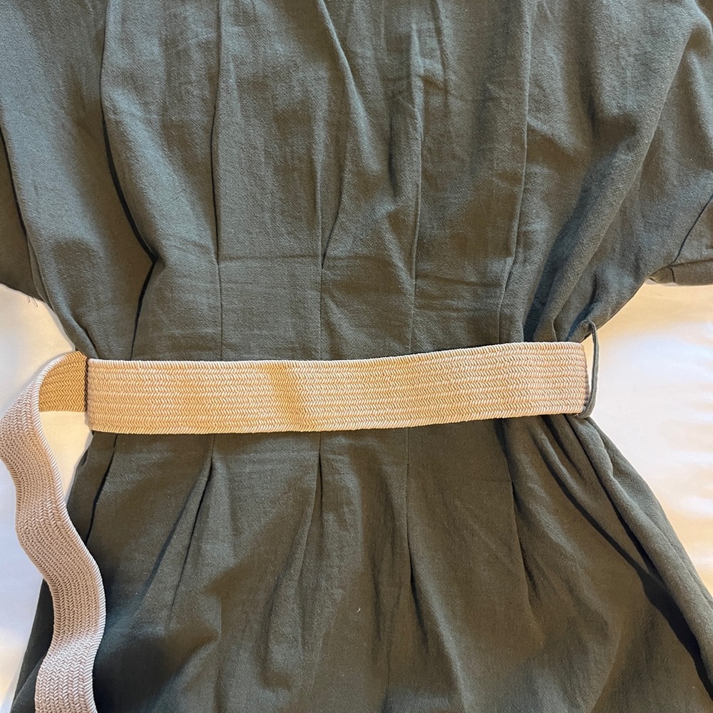 H&M Olive Green Button-Front Shirt Dress with Woven Belt - Picture 9 of 13